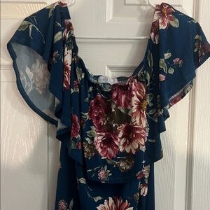 Floral Ruffle Sleeve Dress MATERNITY
